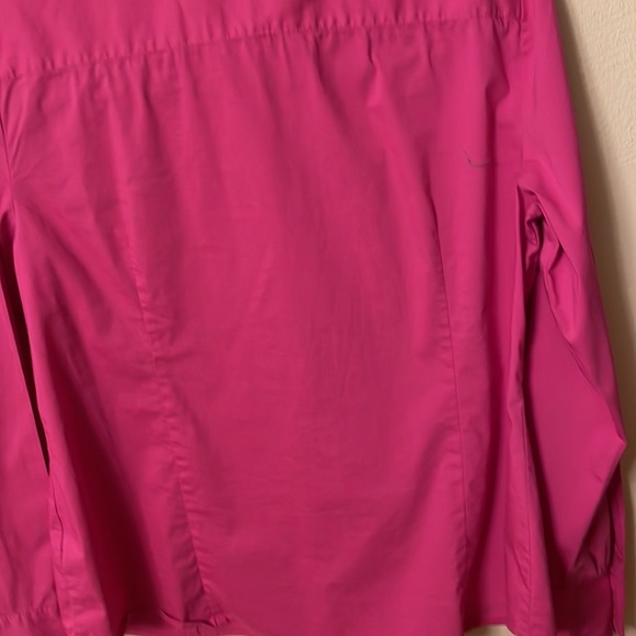 Apostrophe Stretch pink long sleeve blouse XL tuxedo placket in front - Picture 7 of 8
